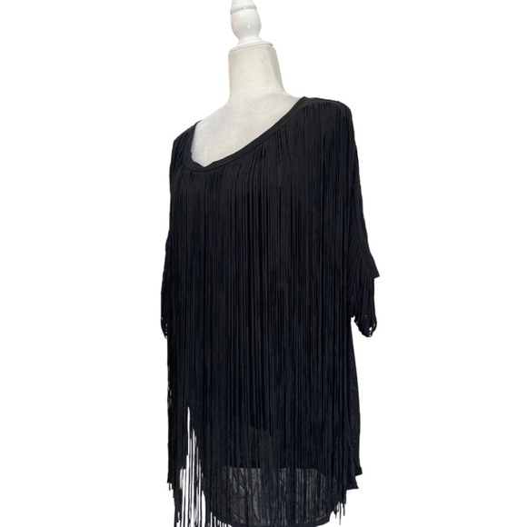 3.1 Phillip Lim Fringed Boatneck Tunic Mini Dress in Black - Picture 12 of 14